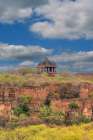 India, Rajasthan. Ranthambore NP. Fortress ruin on the hill built in 944 AD housing Maharajahs Art Print